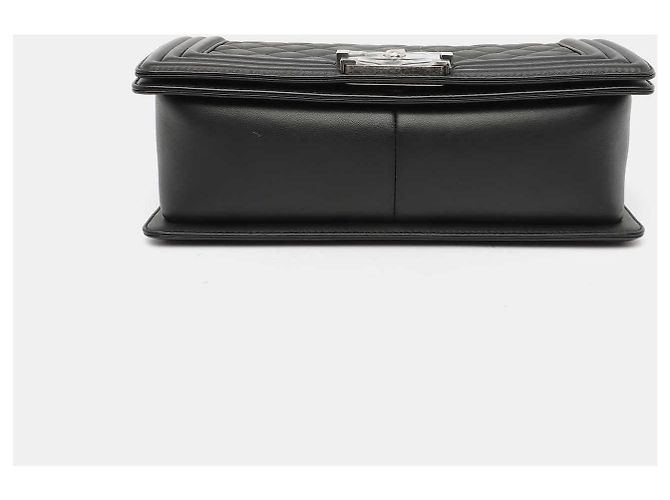 Borsa Chanel Le Boy Medium in Pelle di Agnello Nera Nero - vista 5