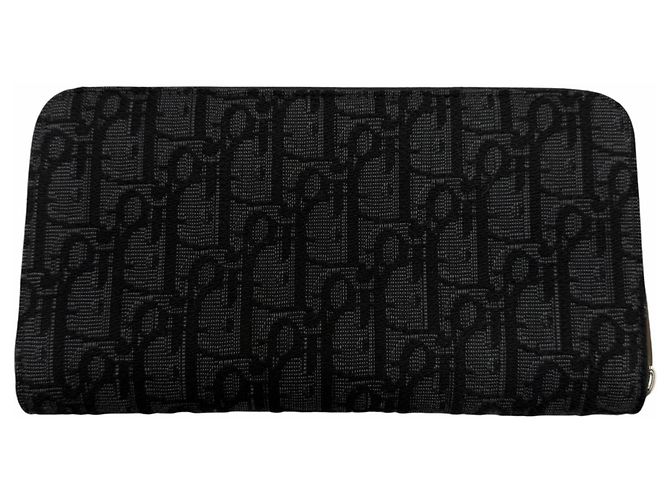 Christian Dior Oblique Jacquard Leather Wallet Black - view 3