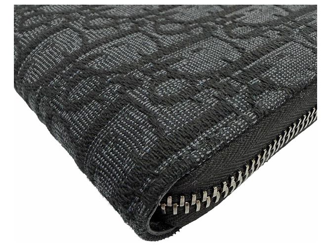 Christian Dior Oblique Jacquard Leather Wallet Black - view 5