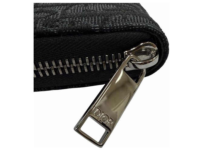 Christian Dior Oblique Jacquard Leather Wallet Black - view 8