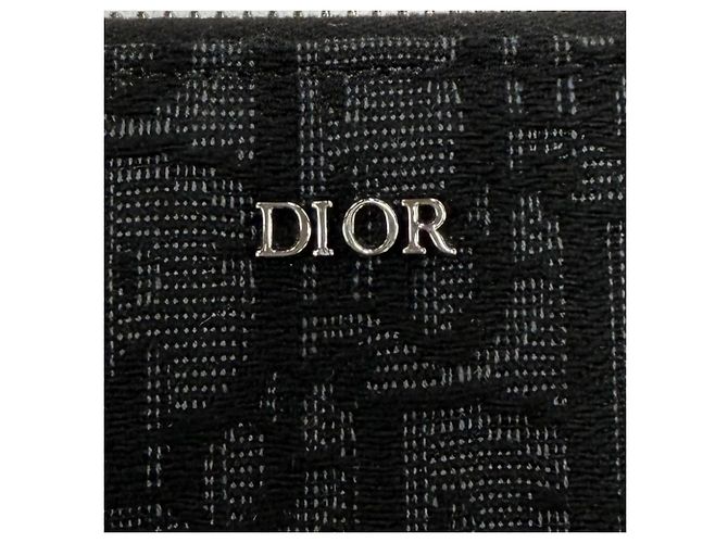 Christian Dior Oblique Jacquard Leather Wallet Black - view 9
