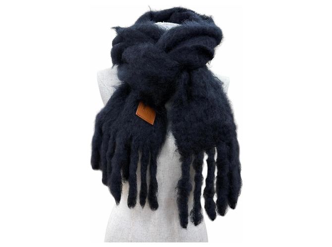 Stola in lana mohair Loewe in Navy Blu navy - vista 2