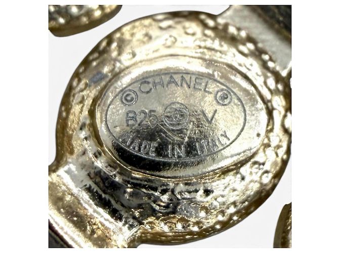 Chanel B25V Coco Mark Brosche mit Kunstperlen Weiß Golden - Ansicht 7