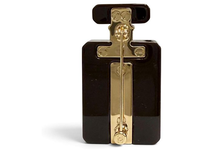 Spilla Chanel B23A Coco Mark Motivo Flacone di Profumo Marrone scuro - vista 2