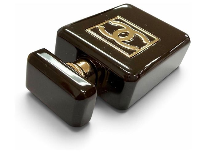 Spilla Chanel B23A Coco Mark Motivo Flacone di Profumo Marrone scuro - vista 4
