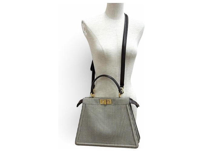 Borsa a mano Fendi Peekaboo ISEEU Medium Marrone - vista 3