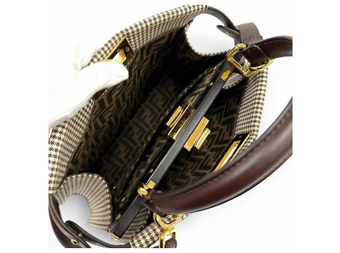 Borsa a mano Fendi Peekaboo ISEEU Medium Marrone - vista 7