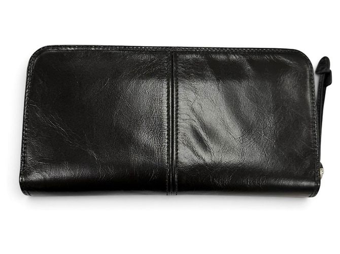 Prada Black Leather Bi-Fold Long Wallet - view 3