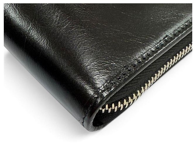 Prada Black Leather Bi-Fold Long Wallet - view 5