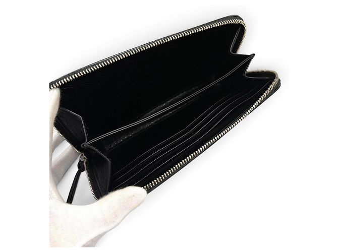Prada Black Leather Bi-Fold Long Wallet - view 6