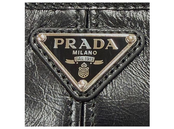 Prada Black Leather Bi-Fold Long Wallet - view 7