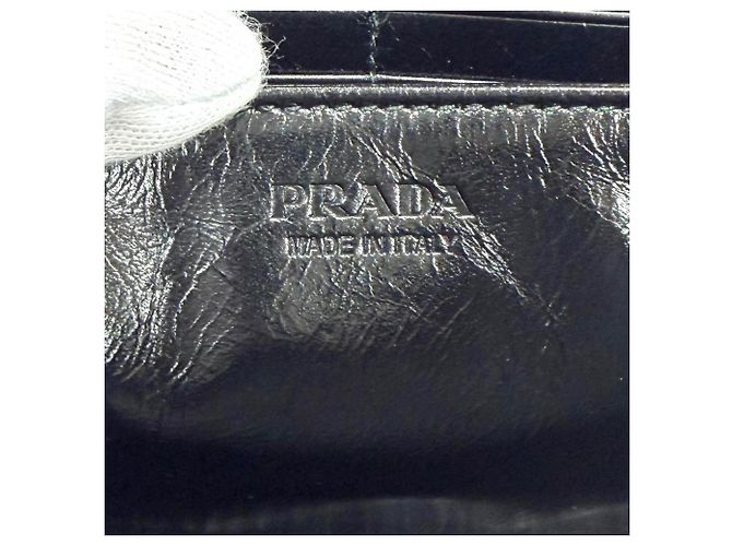 Prada Black Leather Bi-Fold Long Wallet - view 9