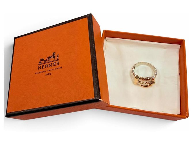 Hermès HERMES 925 750 Boucles Sellier Ring Silber Golden - Ansicht 2