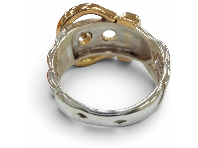 Hermès HERMES 925 750 Boucles Sellier Ring Silber Golden - Ansicht 4