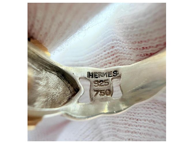 Hermès HERMES 925 750 Boucles Sellier Ring Silber Golden - Ansicht 6
