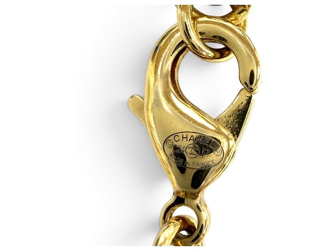 Collana a catena Chanel C24P Coco Mark in perle ecologiche e logo crush Rosa Bianco D'oro - vista 11