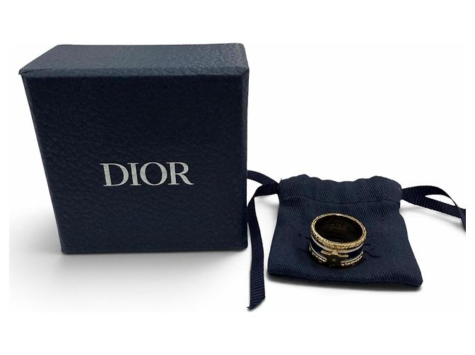 Christian Dior DIOR Ring mit Metall-Stern-Logo Weiß Golden Marineblau - Ansicht 2