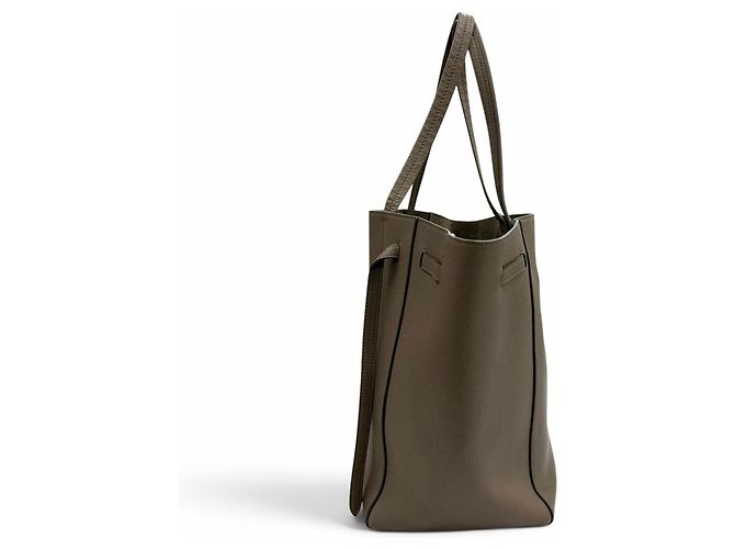 Céline Celine 18902 Cabas Phantom Small Taupe Logo Leather Tote Bag - vista 4