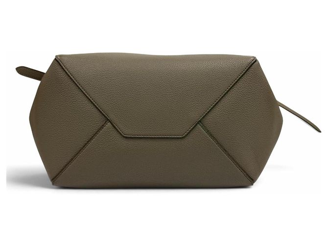 Céline Celine 18902 Cabas Phantom Small Taupe Logo Leather Tote Bag - vista 5