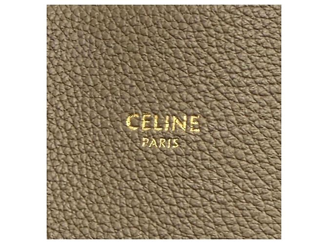 Céline Celine 18902 Cabas Phantom Small Taupe Logo Leather Tote Bag - vista 9