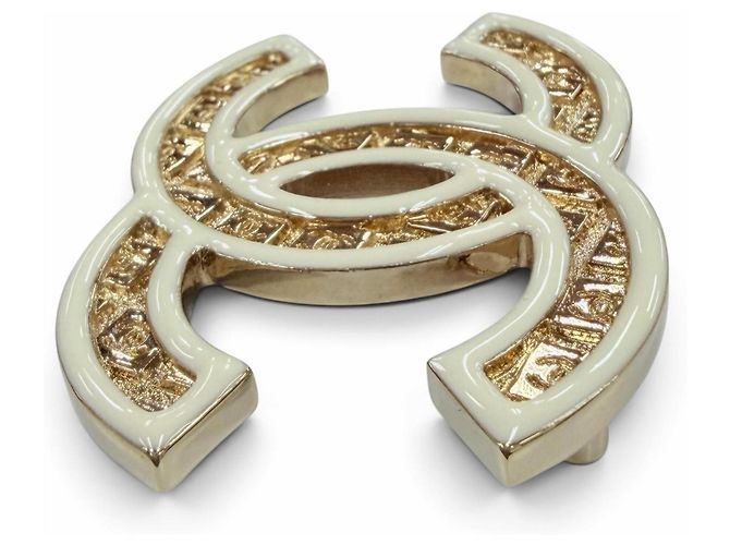 Spilla Chanel Coco Mark in metallo dorato e avorio D'oro Crudo - vista 3