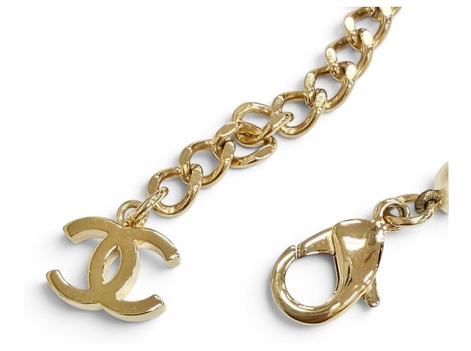 Chanel Coco Mark Perlen-Choker Halskette Golden - Ansicht 7