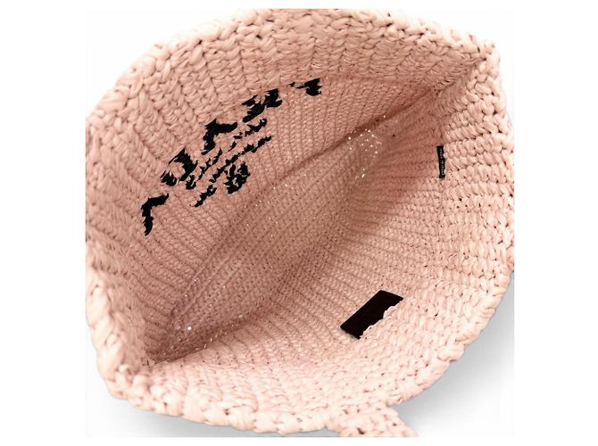 Prada Kleine Crochet-Raffia-Tote-Bag Schwarz Pink - Ansicht 5