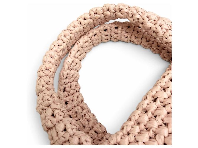 Prada Kleine Crochet-Raffia-Tote-Bag Schwarz Pink - Ansicht 6