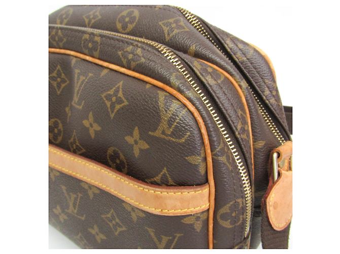 Borsa a tracolla Louis Vuitton Monogram Reporter PM da donna Marrone - vista 5