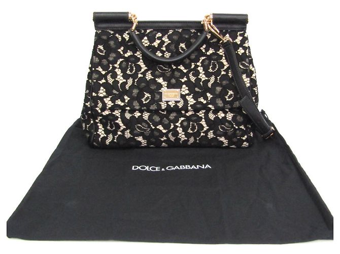 Borsa Dolce & Gabbana Sicily Nero Beige - vista 2