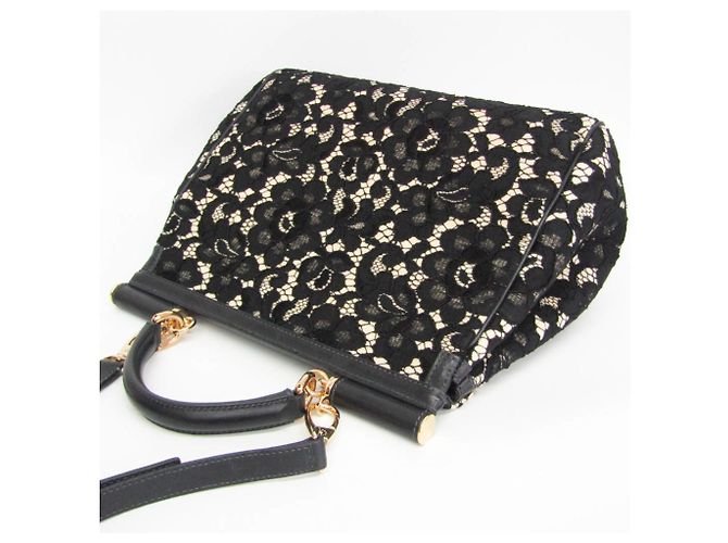 Borsa Dolce & Gabbana Sicily Nero Beige - vista 7