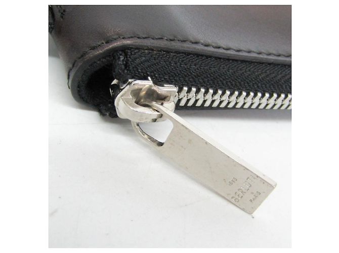 Berluti NINO Pochette piccola con zip a L Marrone scuro - vista 12