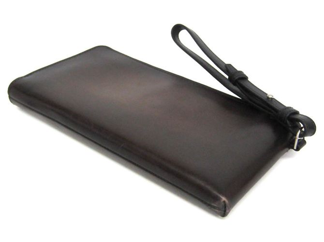 Berluti NINO Pochette piccola con zip a L Marrone scuro - vista 3