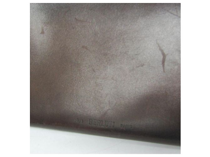 Berluti NINO Pochette piccola con zip a L Marrone scuro - vista 8