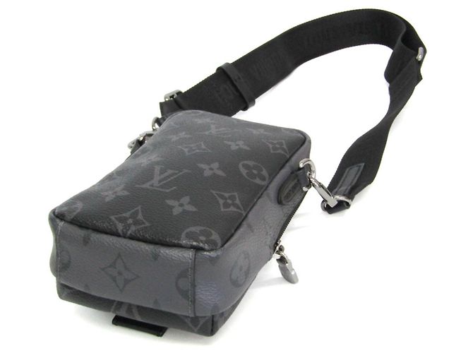 Louis Vuitton Monogram Eclipse Reverse Double Phone Pouch Brown Black - view 2