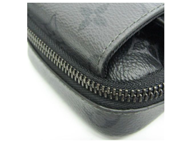 Louis Vuitton Monogram Eclipse Reverse Double Phone Pouch Brown Black - view 8