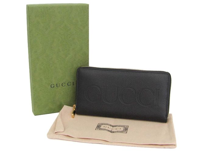 Cartera larga de piel Gucci Logo 658691 Negro - vista 2