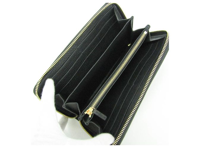 Cartera larga de piel Gucci Logo 658691 Negro - vista 4