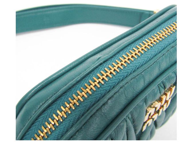 Borsa cintura Miu Miu Matelassé Mini 5CC568 Verde - vista 10