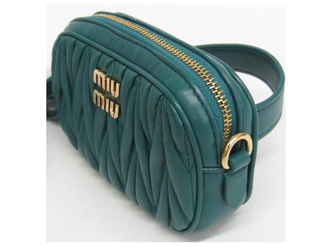 Borsa cintura Miu Miu Matelassé Mini 5CC568 Verde - vista 7