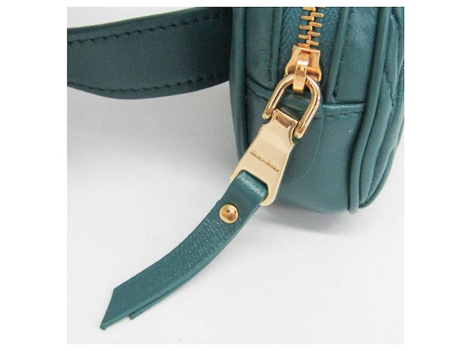 Borsa cintura Miu Miu Matelassé Mini 5CC568 Verde - vista 8