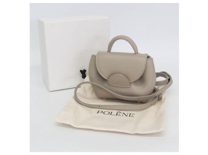 POLÈNE Numéro Un Micro Pochette in pelle da donna Grigio - vista 2