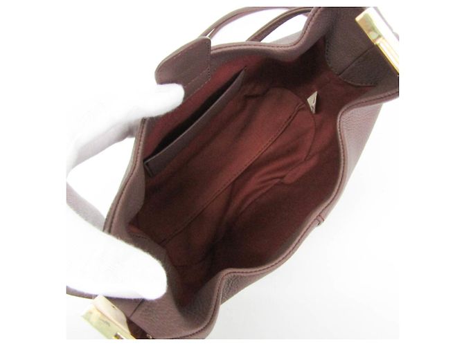 Bolsa de mão/Bolsa de ombro em couro POLÈNE Béri para mulher Marrom - vista 4