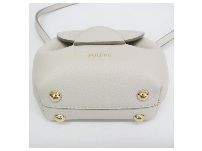 POLÈNE Numéro Un Micro Pochette in pelle da donna Bianco sporco - vista 5