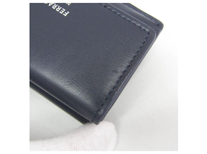 Cartera de piel tri-fold Salvatore Ferragamo Azul marino - vista 10