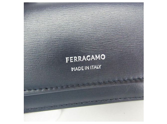 Cartera de piel tri-fold Salvatore Ferragamo Azul marino - vista 18