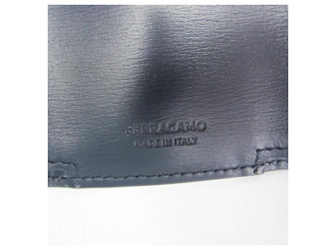 Cartera de piel tri-fold Salvatore Ferragamo Azul marino - vista 19