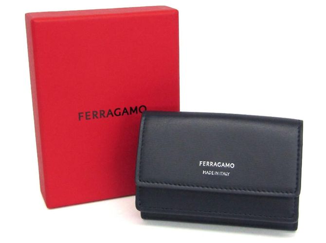 Cartera de piel tri-fold Salvatore Ferragamo Azul marino - vista 2