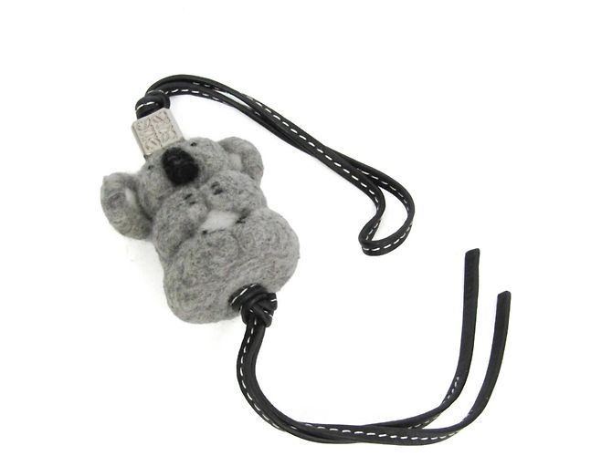 Charm in pelle per borsa Loewe - Koala Charm Marrone Nero - vista 3