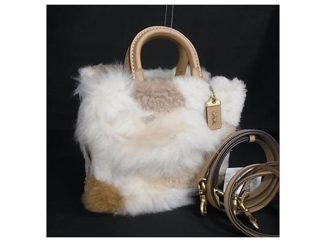 COACH Rogue 20 Patchwork Handtasche Braun Weiß Beige - Ansicht 7